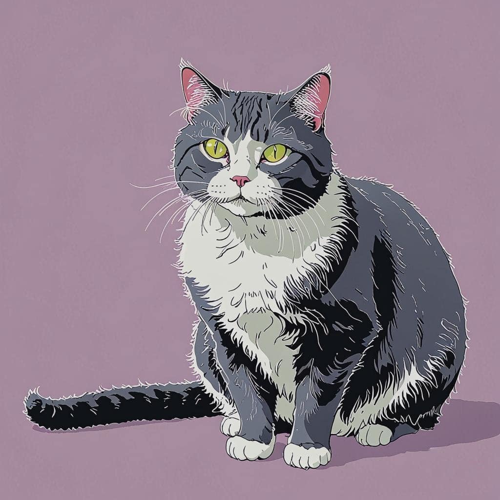 El vientre de la gata se vuelve redondo después de estar embarazada durante un tiempo.