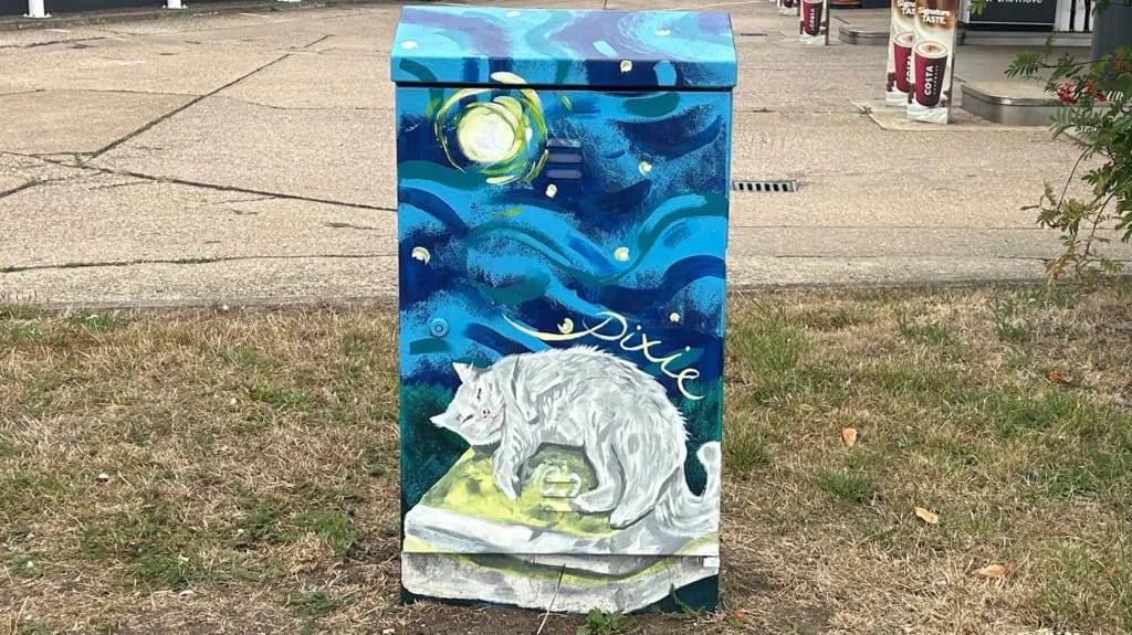 O mural para Pixie levou vários dias para ser concluído.