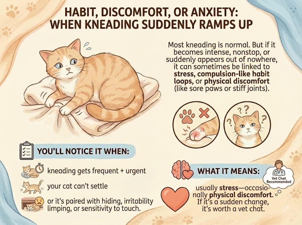Signs of discomfort or anxiety in cats