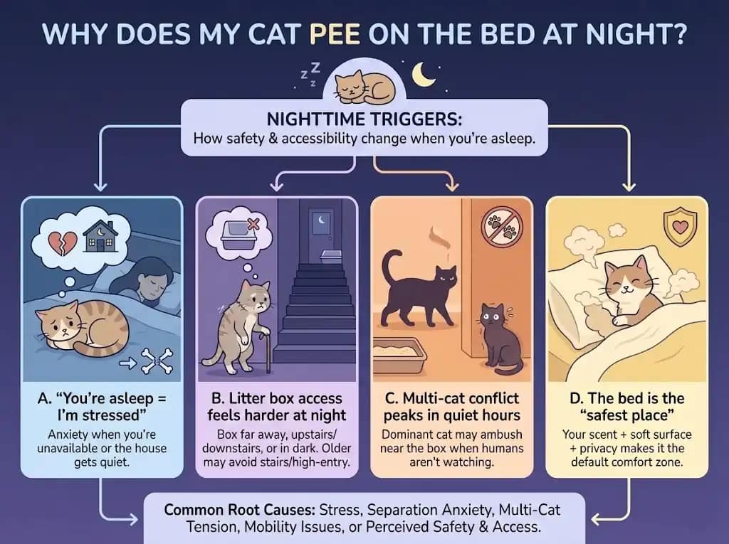 Why Does My Cat Pee on the Bed at Night