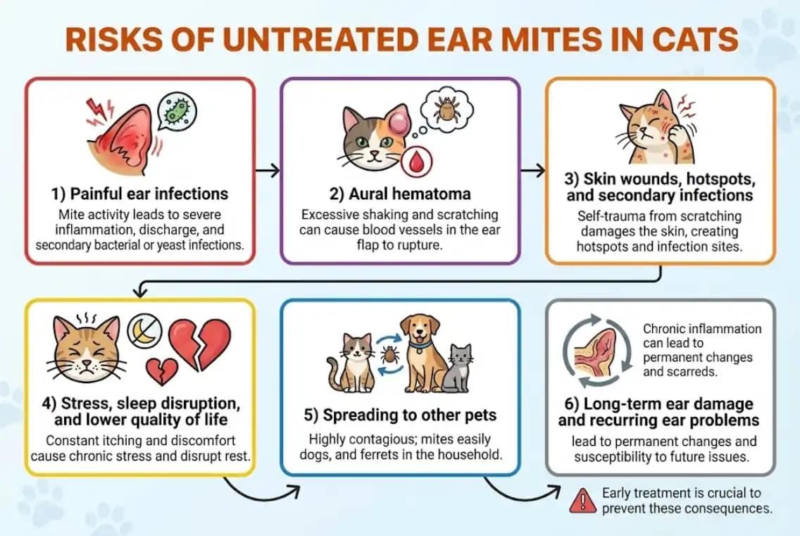 Risks of Untreated Ear Mites in Cats