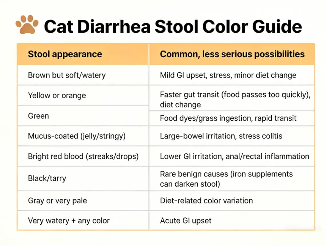 Cat diarrhea stool color guide