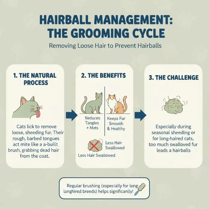 Cat Removing Loose Hair