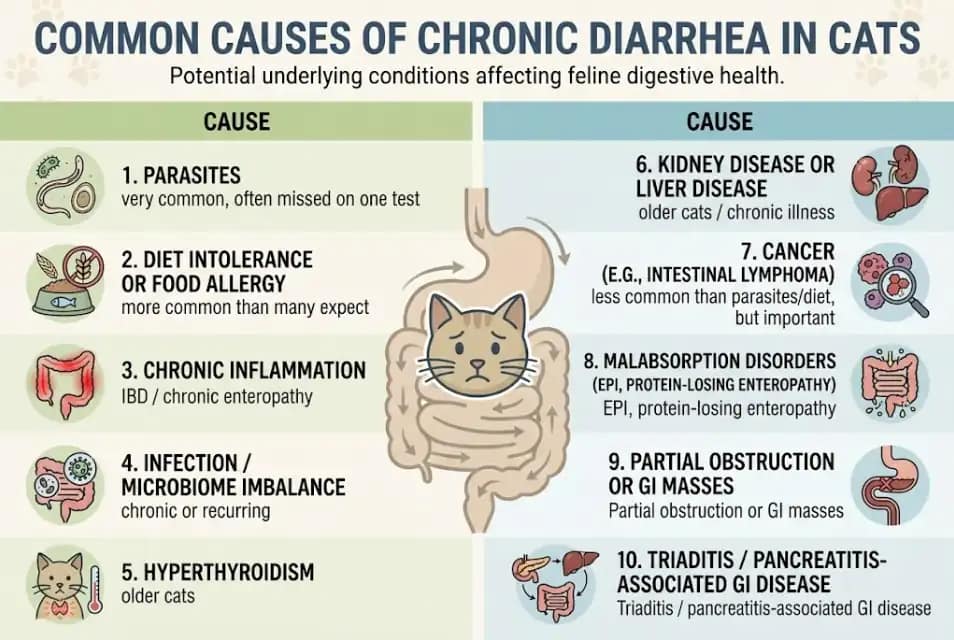 Common Causes of Chronic Diarrhea in Cats